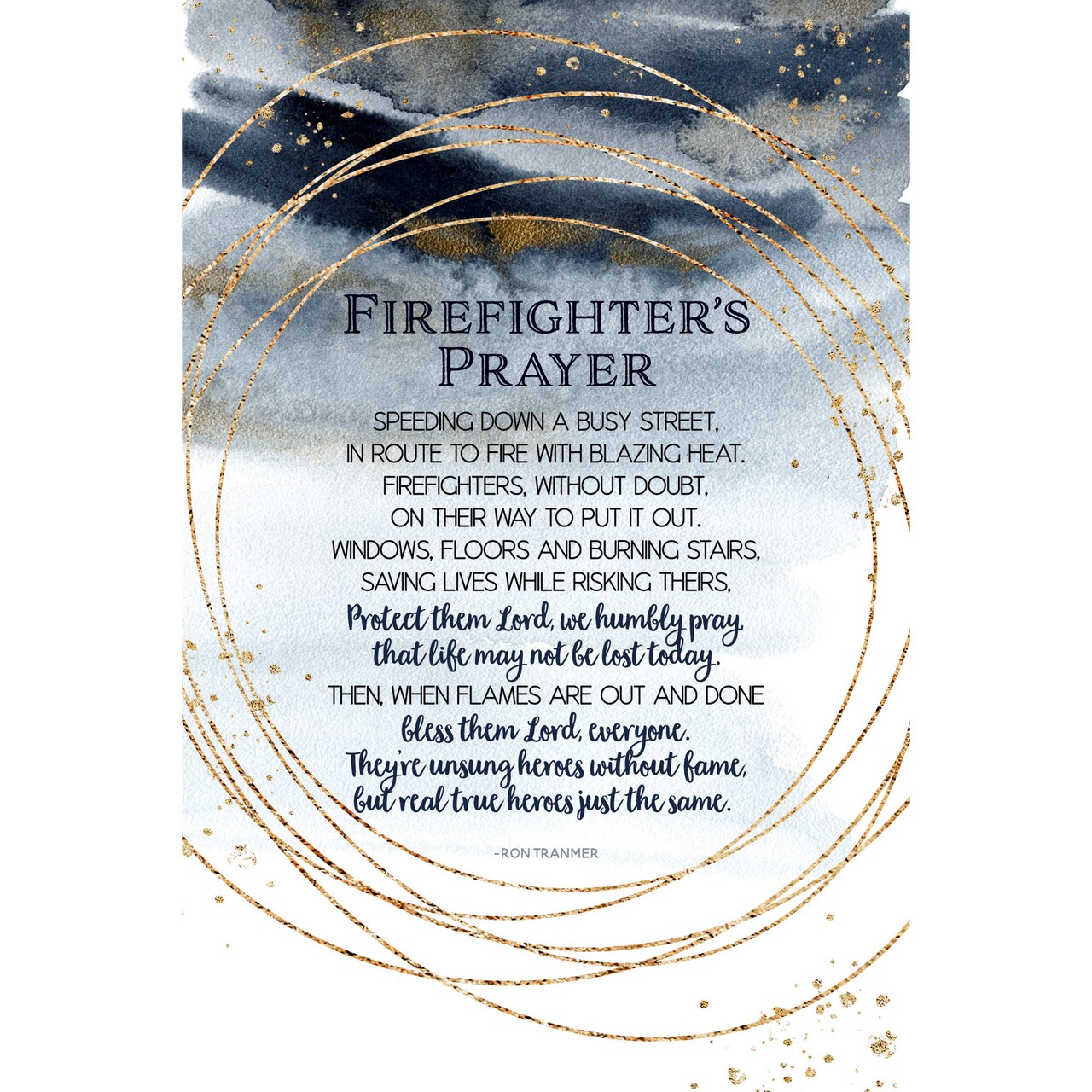 Dexsa Firefighter's Prayer Inspirational Wood Plaque 6 inches x 9 inches